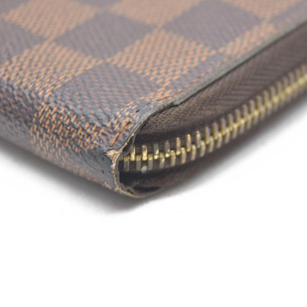 AUCTION $915 Louis Vuitton Damier Ebene Zippy Wallet CA2136