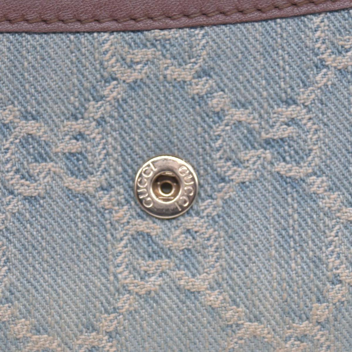 Gucci Monogram Script Continental Wallet Blue Denim CONSIGNMENT