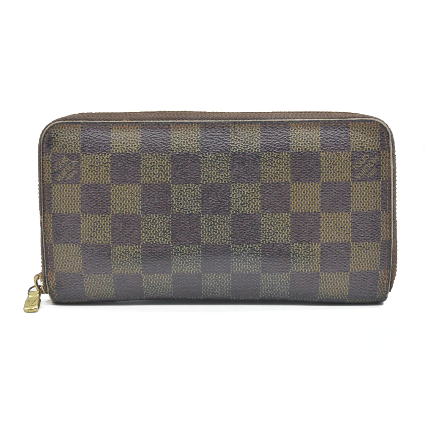 AUCTION $915 Louis Vuitton Damier Ebene Zippy Wallet VI0097