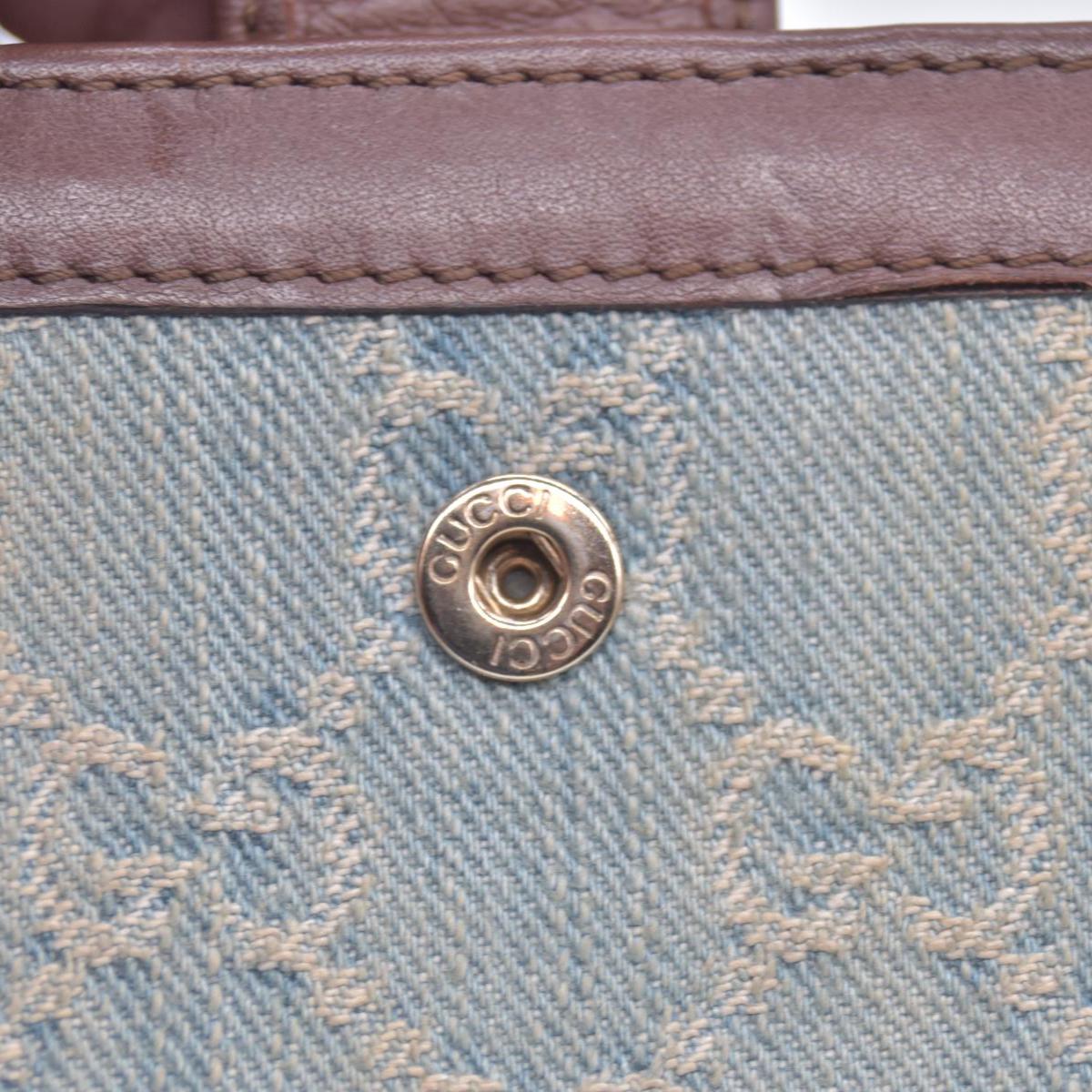 Gucci Monogram Script Continental Wallet Blue Denim CONSIGNMENT