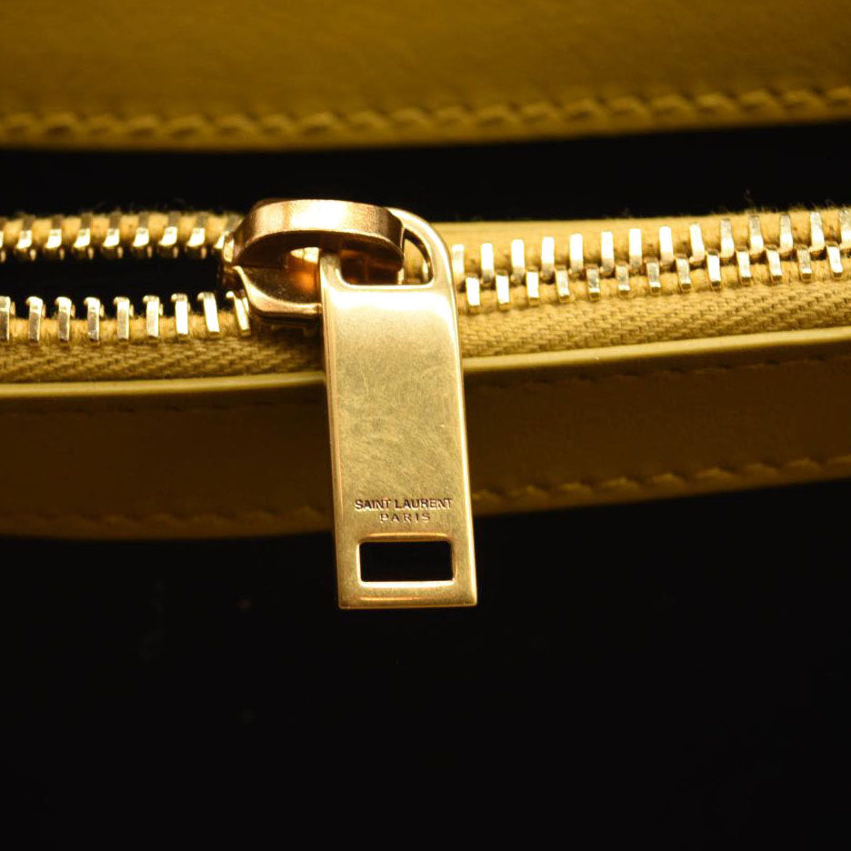 SAINT LAURENT Small Loulou Chain Bag Mustard Monogram Chain Shoulder Bag