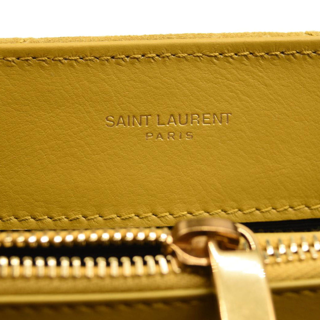 SAINT LAURENT Small Loulou Chain Bag Mustard Monogram Chain Shoulder Bag