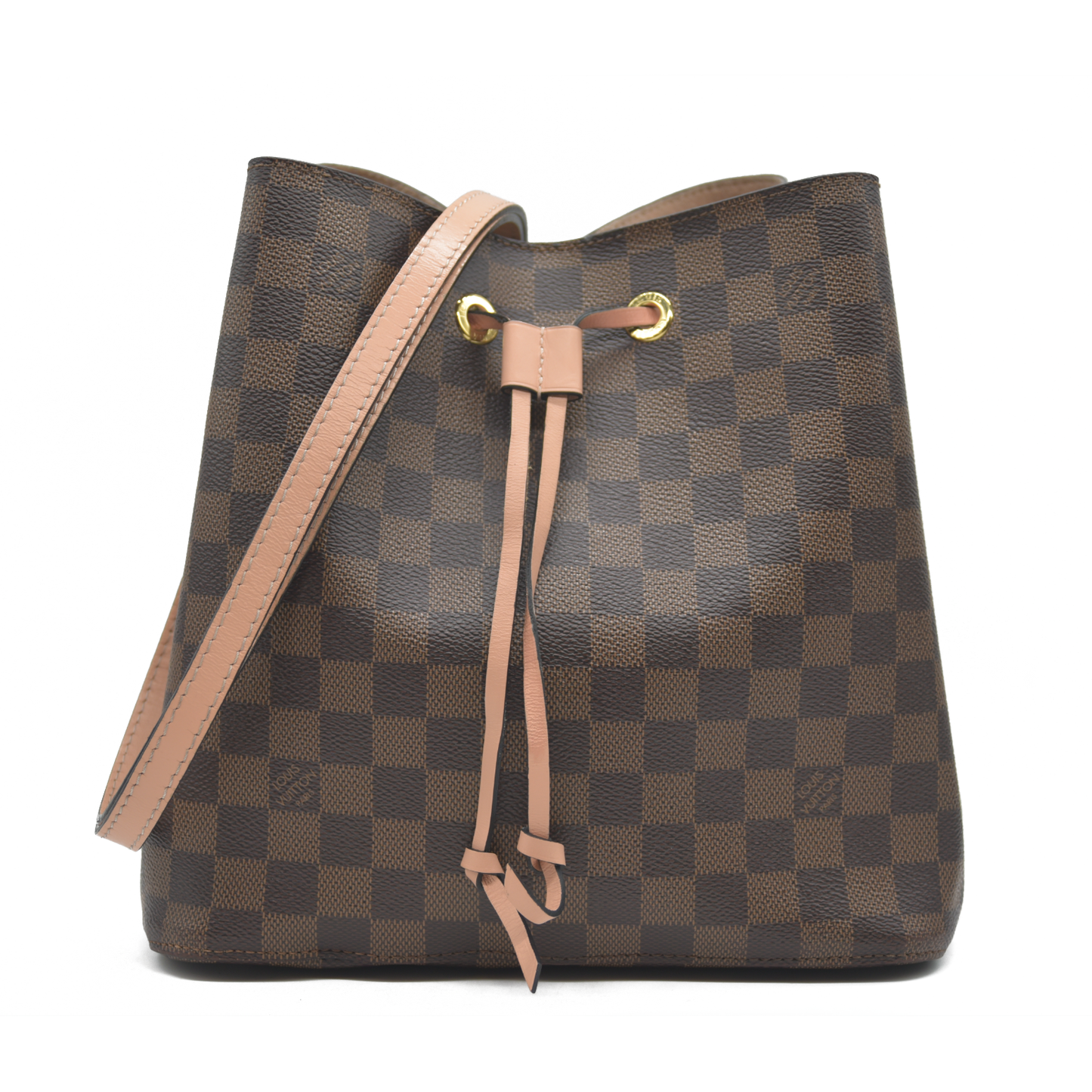 AUCTION $2300 Louis Vuitton  Damier Ebene Neonoe MM Venus Pink