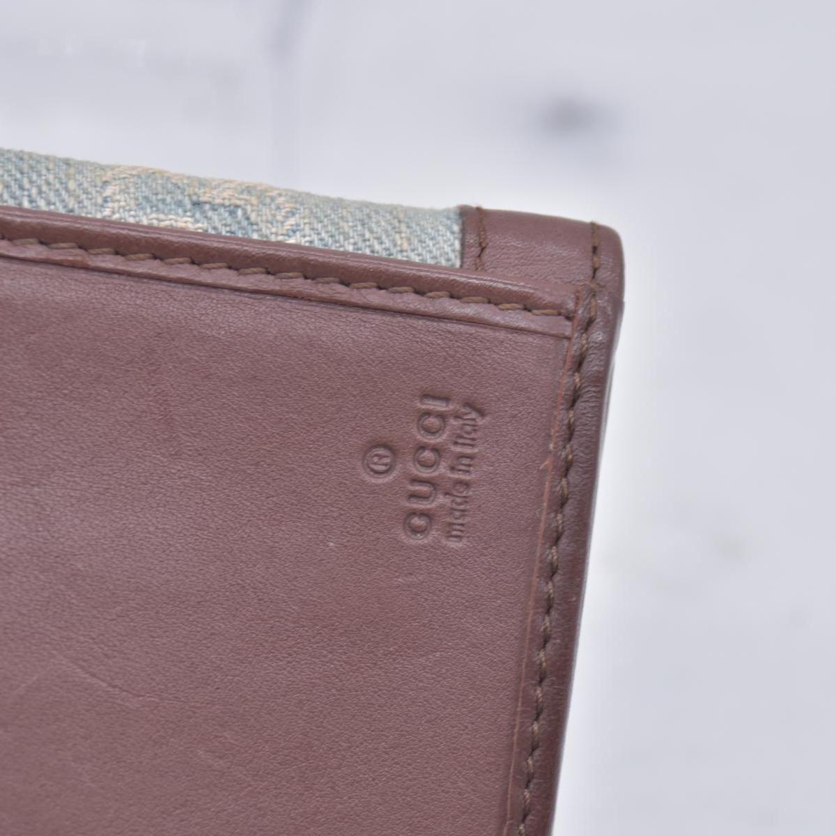 Gucci Monogram Script Continental Wallet Blue Denim CONSIGNMENT