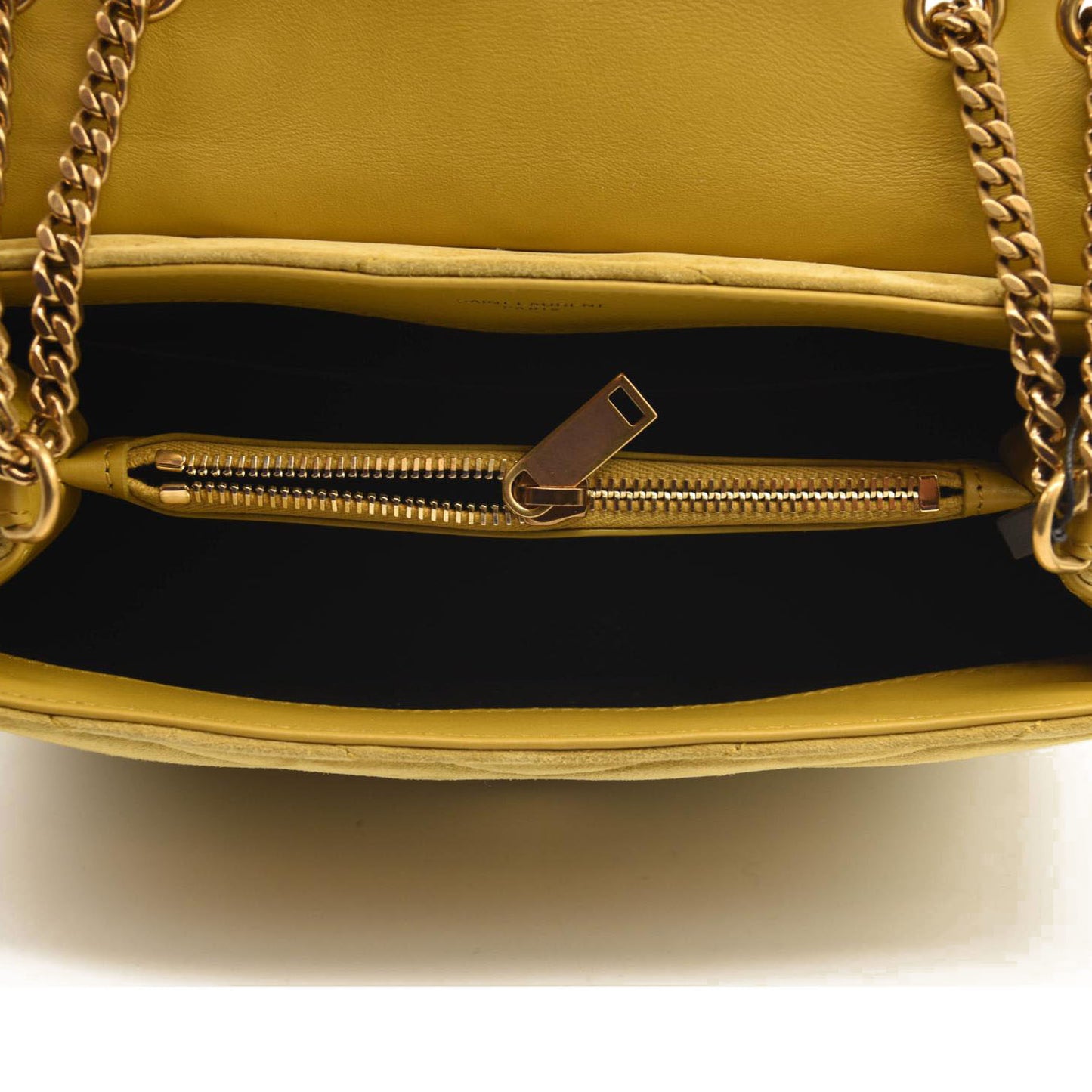 SAINT LAURENT Small Loulou Chain Bag Mustard Monogram Chain Shoulder Bag