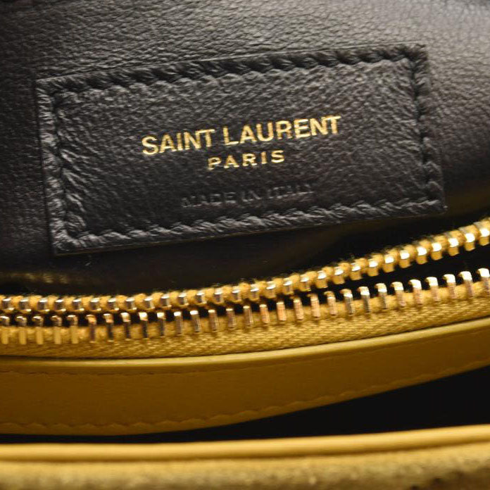 SAINT LAURENT Small Loulou Chain Bag Mustard Monogram Chain Shoulder Bag