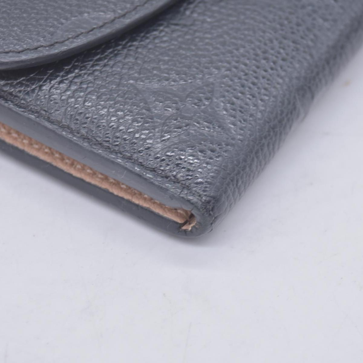 $800 2016 Louis Vuitton Monogram Empreinte Leather Emilie Wallet Black Beige CA1146 CONSIGNMENT