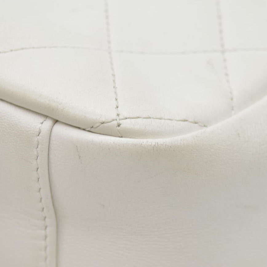 $4100 Chanel Calfskin Quilted Enchained Camera Case Bag White 2020