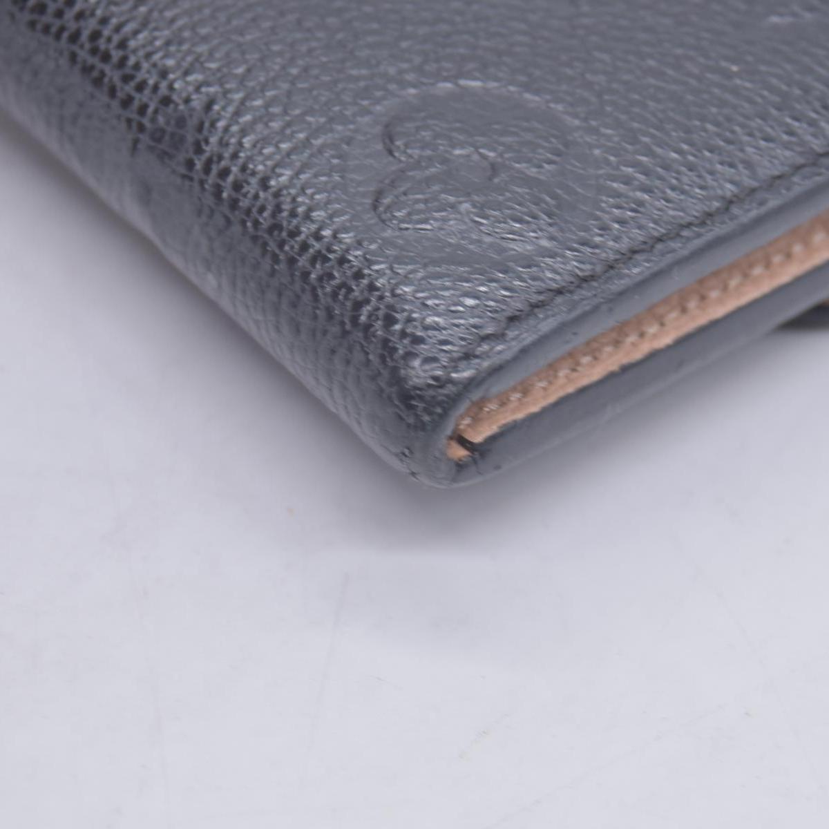 $800 2016 Louis Vuitton Monogram Empreinte Leather Emilie Wallet Black Beige CA1146 CONSIGNMENT