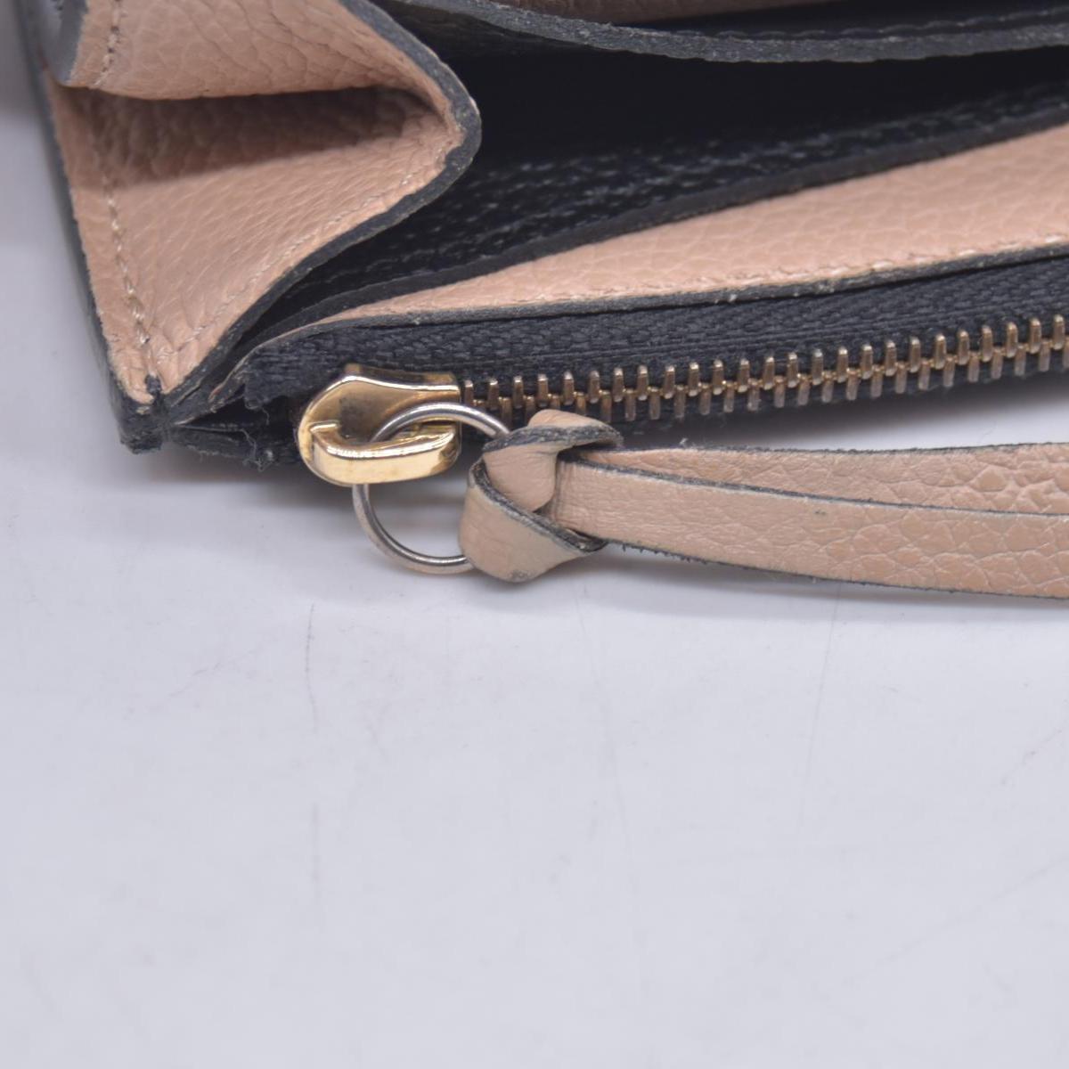 $800 2016 Louis Vuitton Monogram Empreinte Leather Emilie Wallet Black Beige CA1146 CONSIGNMENT
