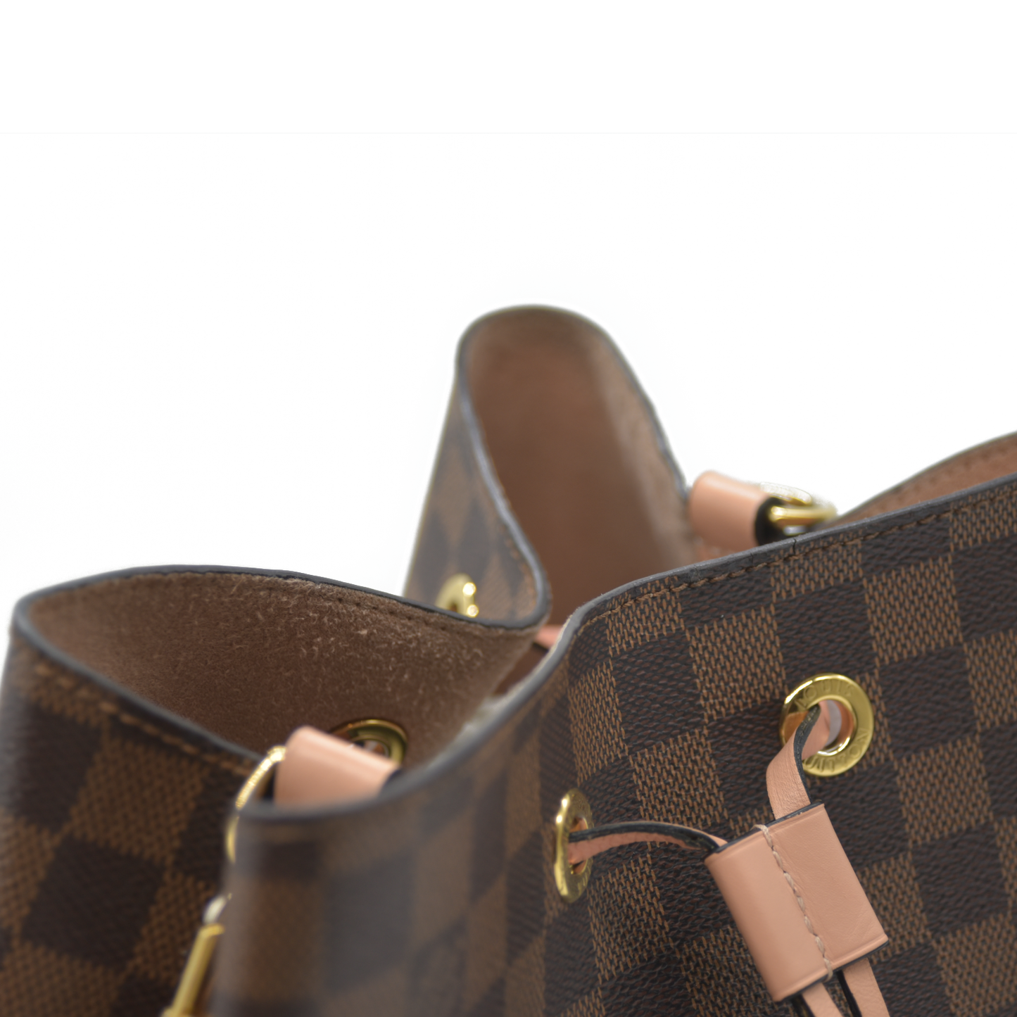 AUCTION $2300 Louis Vuitton  Damier Ebene Neonoe MM Venus Pink