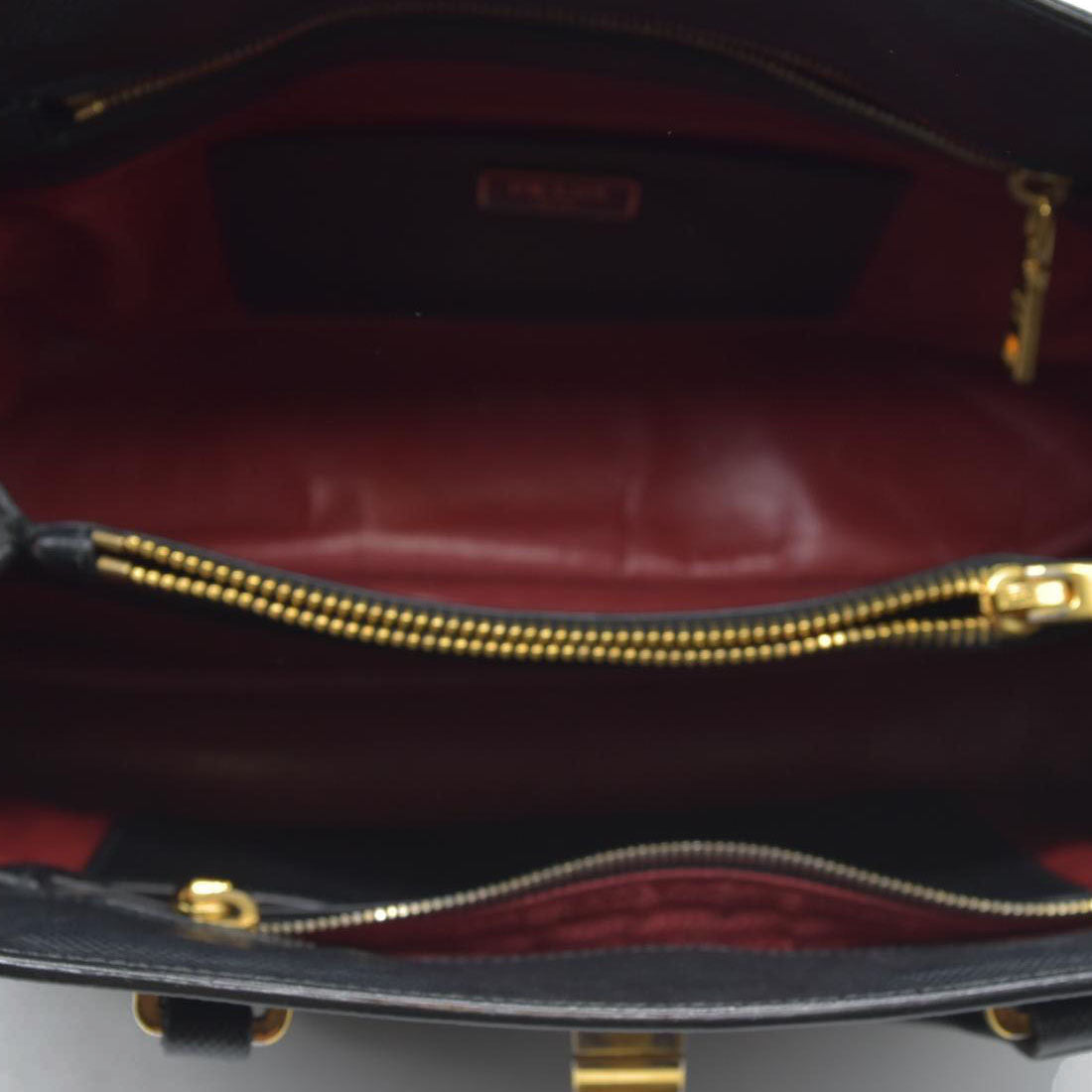 AUCTION $3450 Prada Black Leather Promenade Studded Satchel