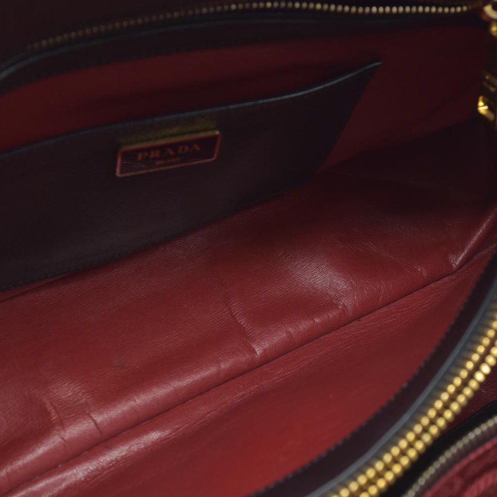 AUCTION $3450 Prada Black Leather Promenade Studded Satchel