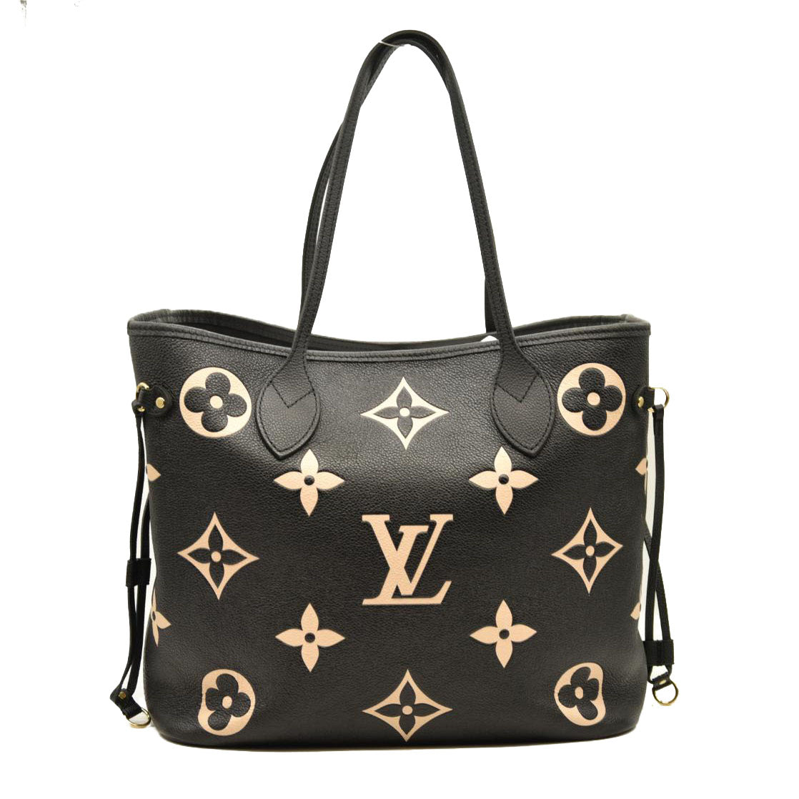 LOUIS VUITTON  Empreinte Monogram Giant Neverfull MM Black Beige