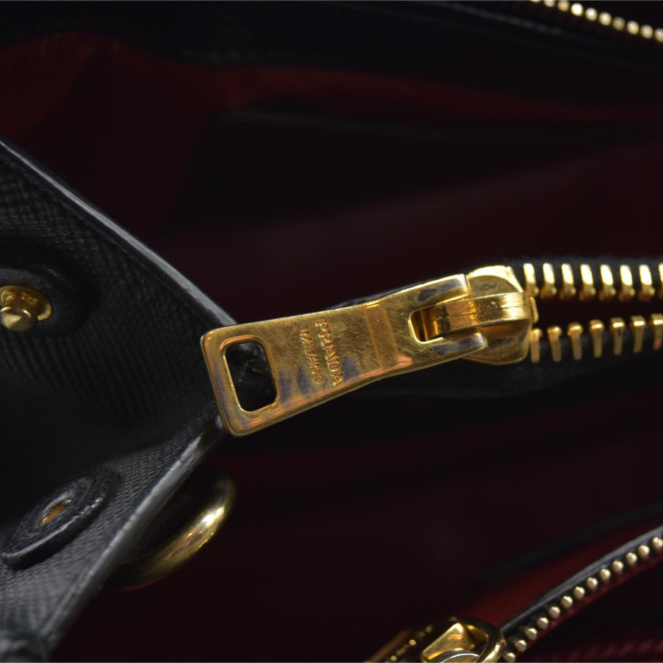 AUCTION $3450 Prada Black Leather Promenade Studded Satchel