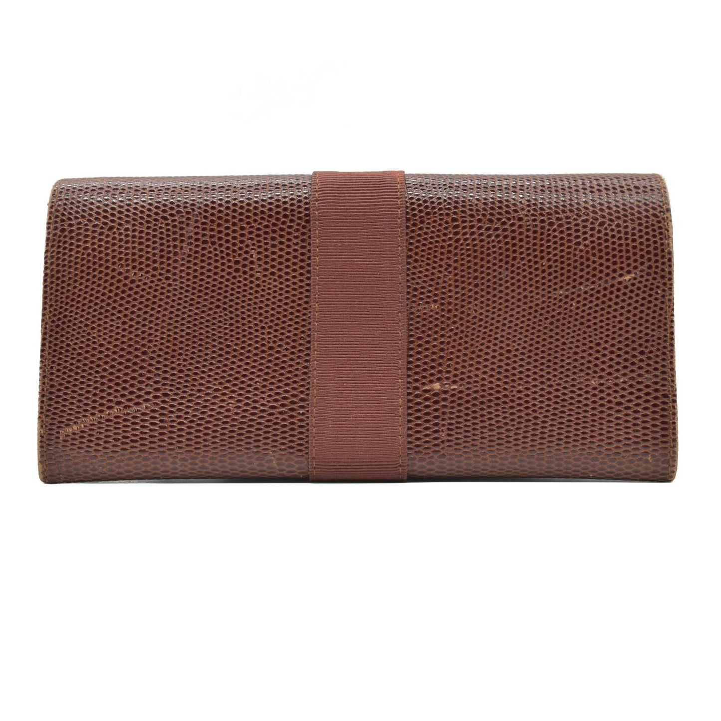 $650 Ferragamo Vara Bow Leather Continental Wallet Brown