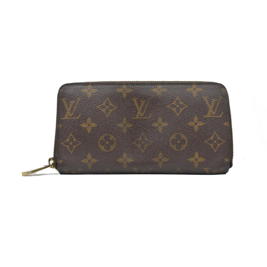 $915 2011 Louis Vuitton Monogram Zippy Zip Around Long Wallet Purse Brown CA0141
