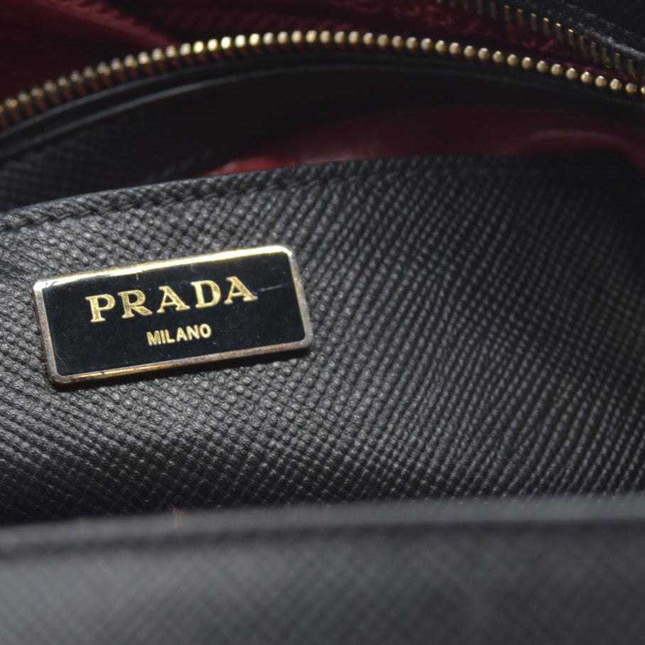AUCTION $3450 Prada Black Leather Promenade Studded Satchel