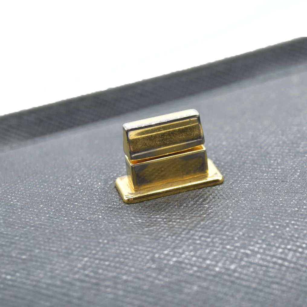 AUCTION $3450 Prada Black Leather Promenade Studded Satchel