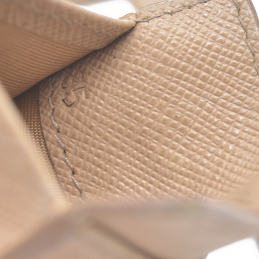 PRADA Saffiano Leather Strap Card Case Beige