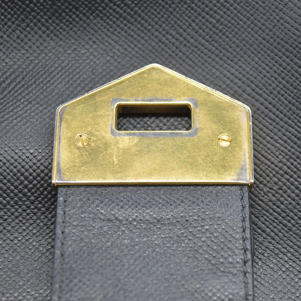 AUCTION $3450 Prada Black Leather Promenade Studded Satchel