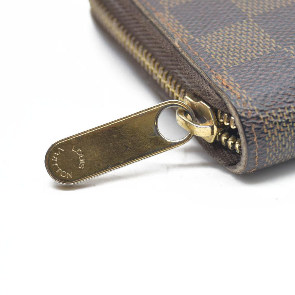 LOUIS VUITTON Damier Ebene Zippy Wallet Long Wallet VI1026