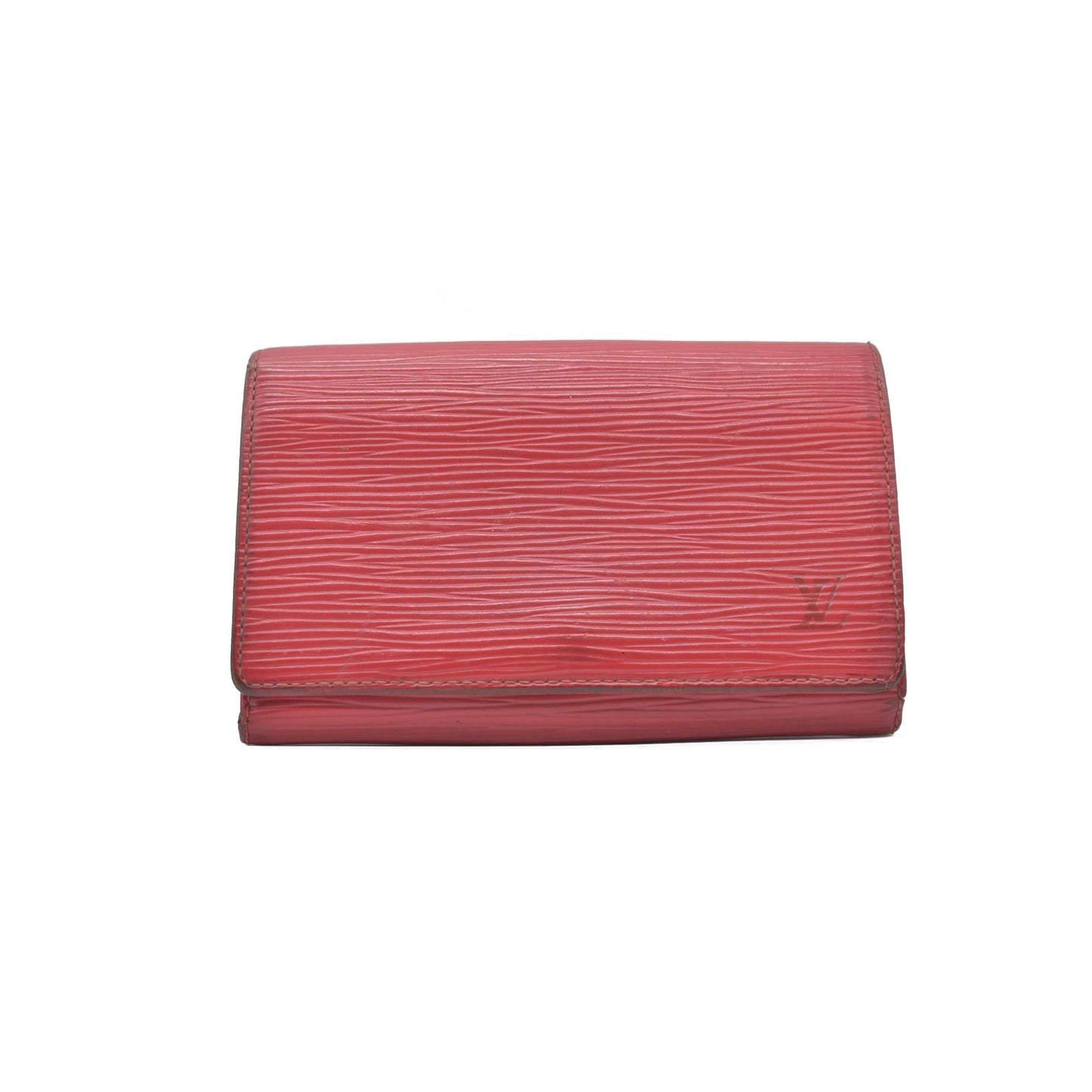 $720 1999 Louis Vuitton Epi Porte Monnaie Billets Tresor Leather Bifold Wallet MI1919