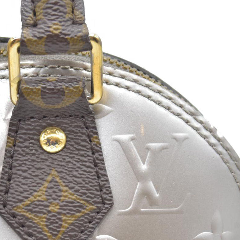 $1940 Louis Vuitton  Vernis Monogram Alma BB Taupe Metallise Crossbody