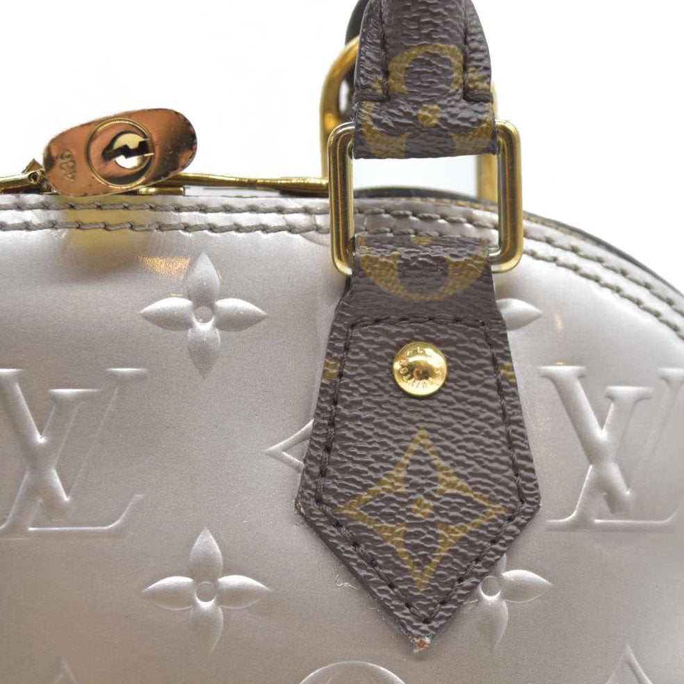 $1940 Louis Vuitton  Vernis Monogram Alma BB Taupe Metallise Crossbody