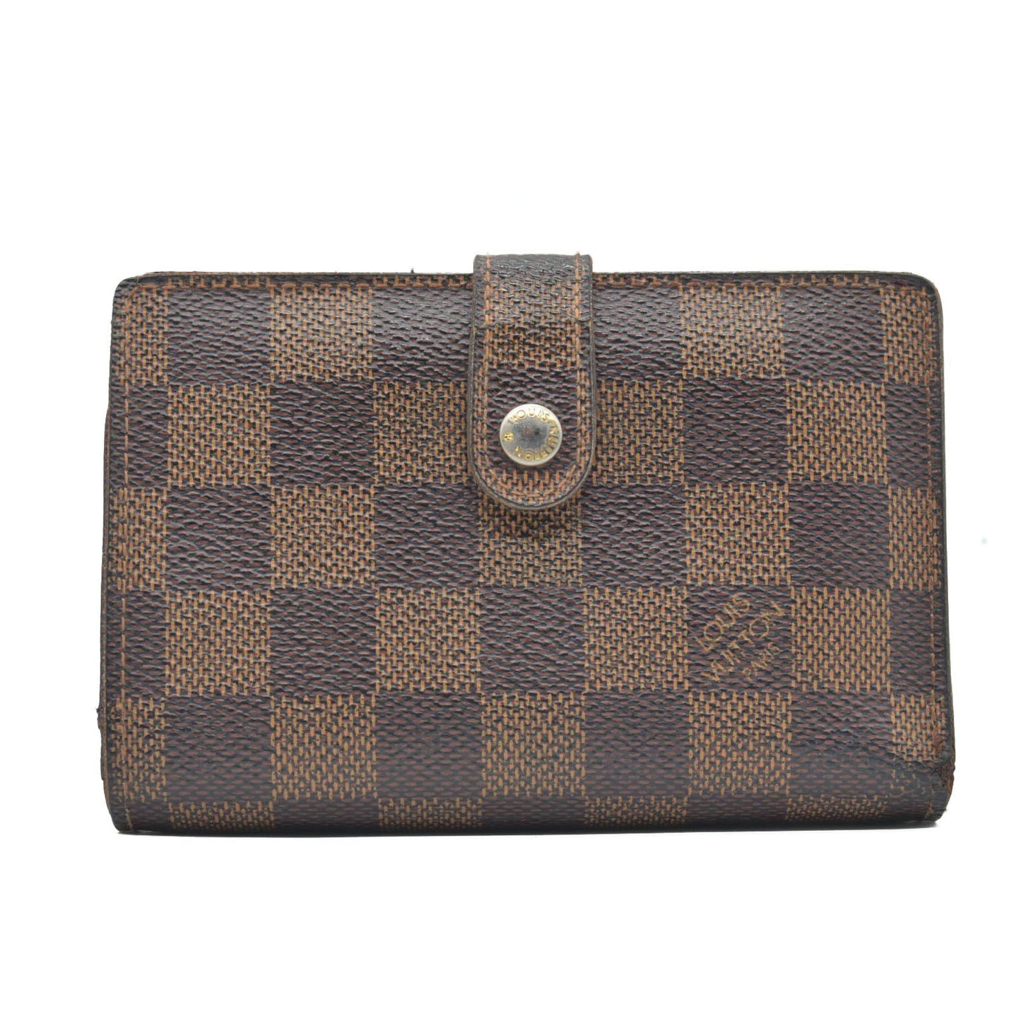 $750 2012 Louis Vuitton Damier Ebene French Kisslock Wallet MI0132