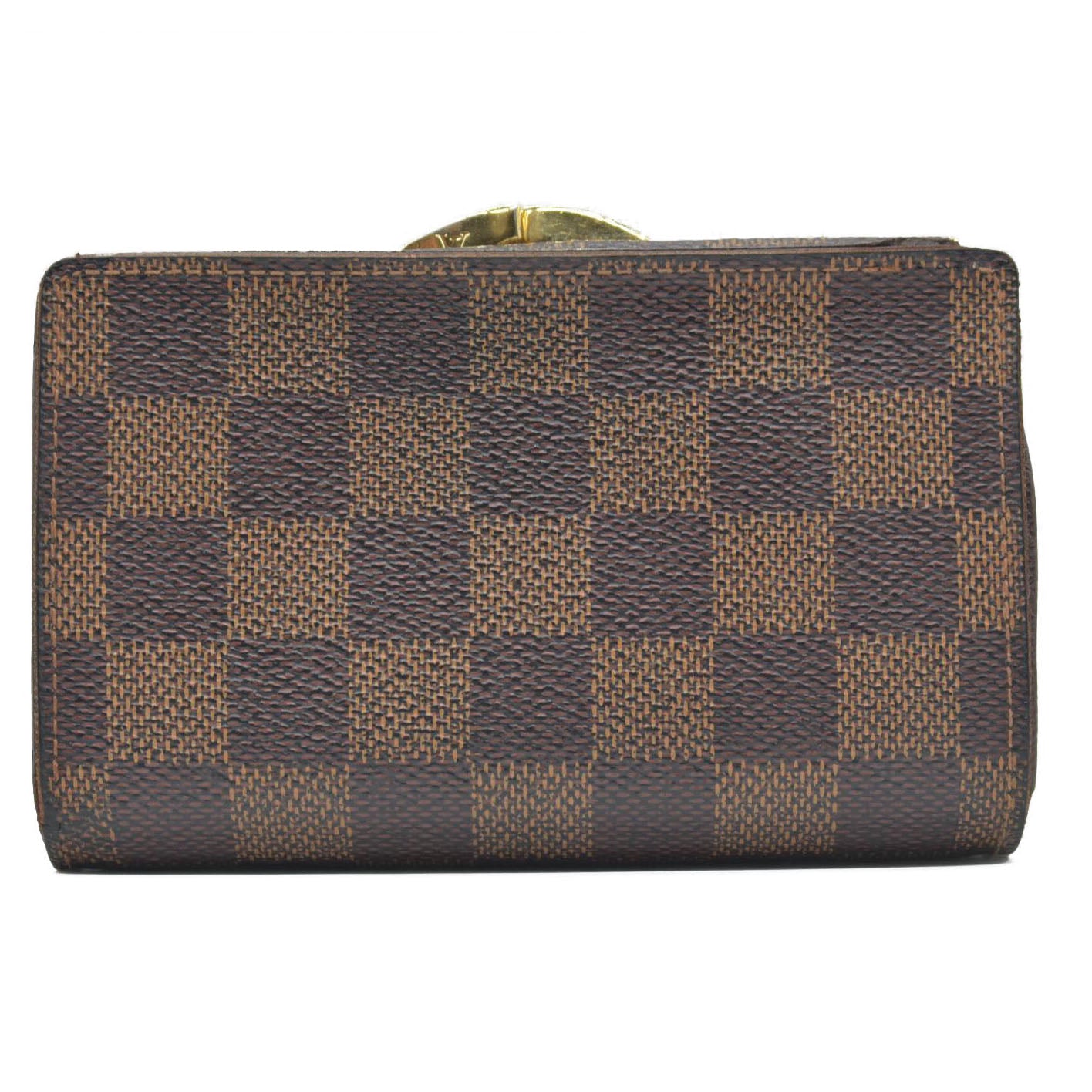 $750 2012 Louis Vuitton Damier Ebene French Kisslock Wallet MI0132