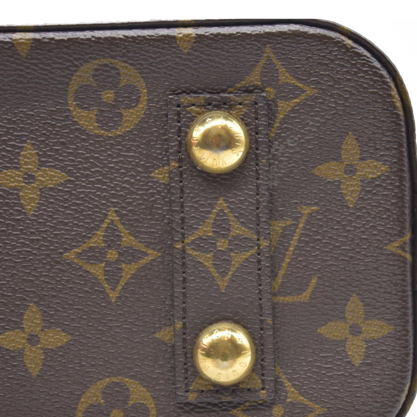 $1940 Louis Vuitton  Vernis Monogram Alma BB Taupe Metallise Crossbody