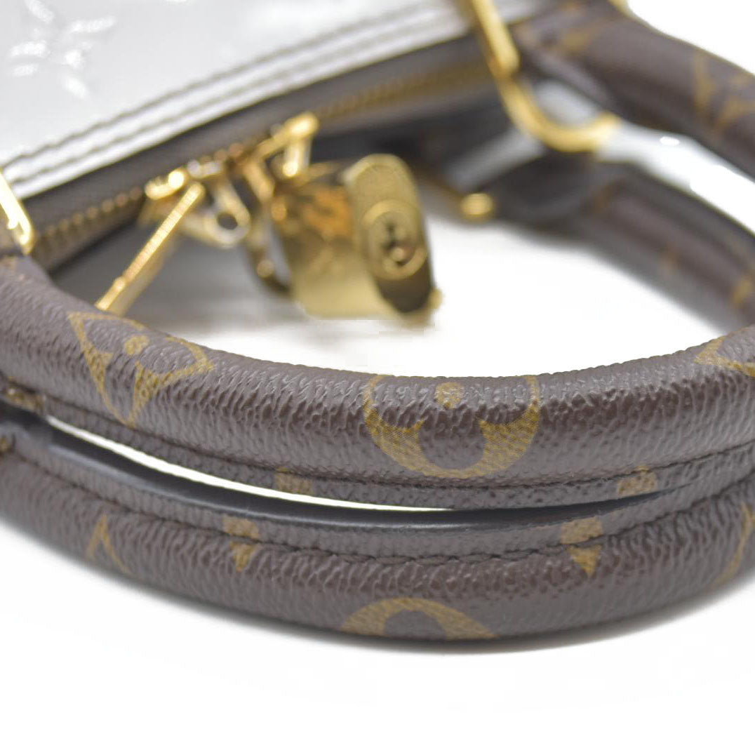 $1940 Louis Vuitton  Vernis Monogram Alma BB Taupe Metallise Crossbody