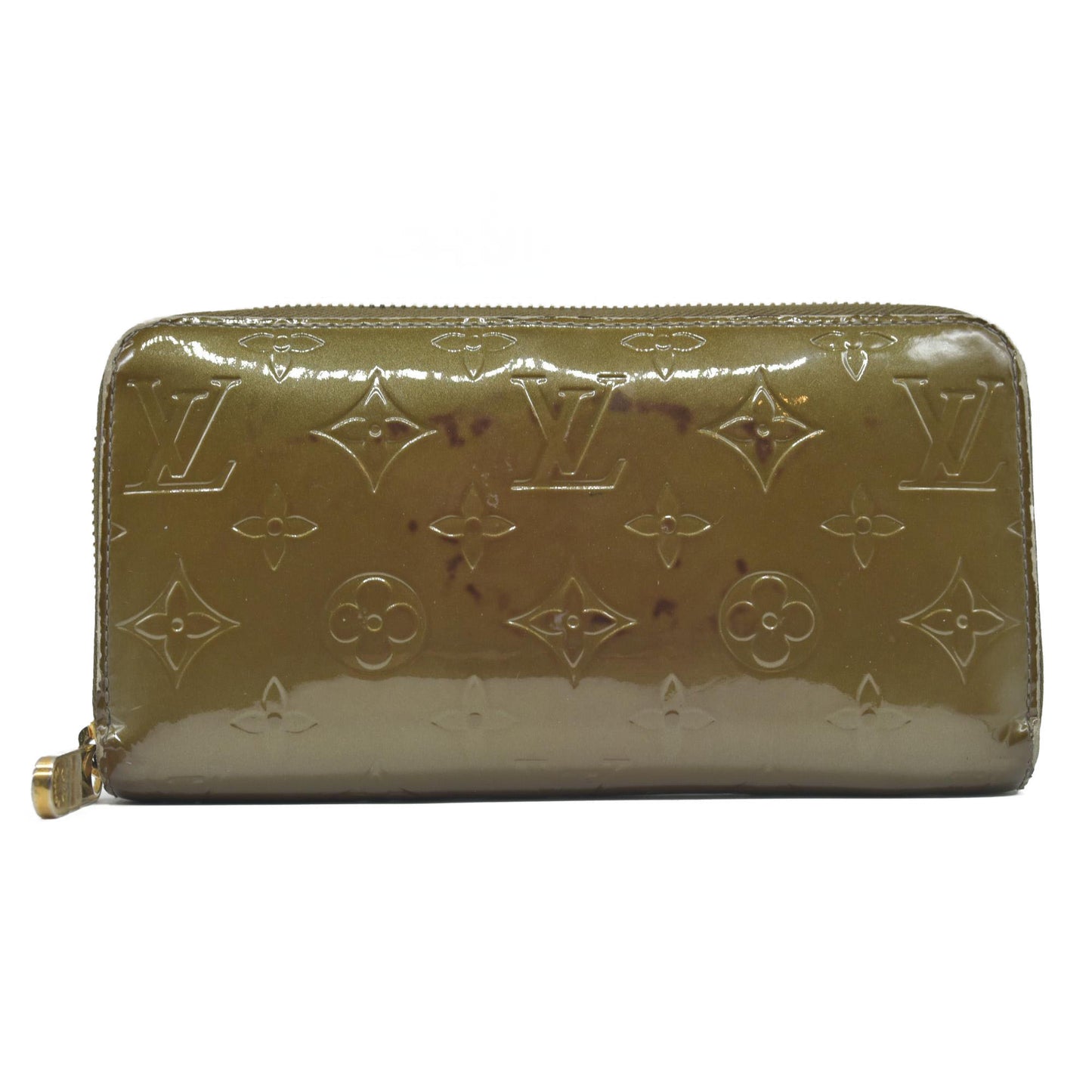 $1050 2009 Louis Vuitton Monogram Vernis Zippy Zip Around Long Wallet CA2059