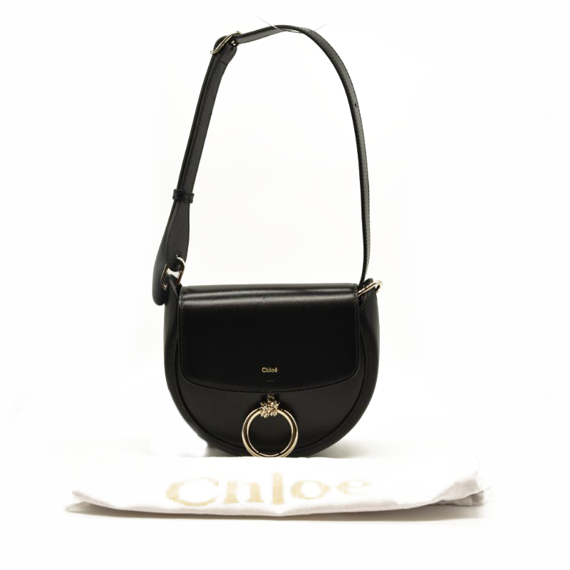 Chloe Arlene Saddle Bag Black Shoulder Bag Leather