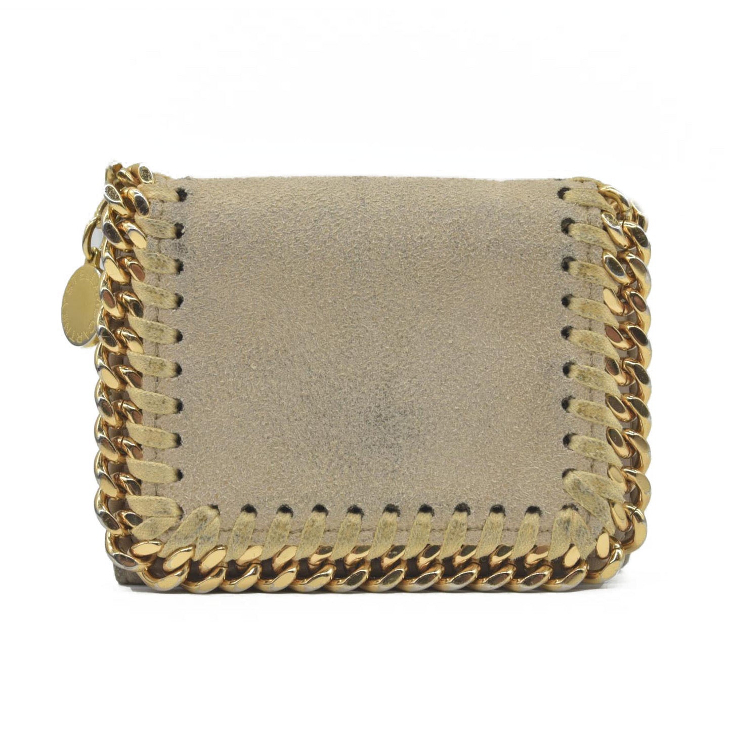 $495 Stella McCartney Falabella Vegan Leather Trifold Wallet Beige