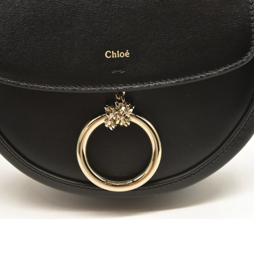 Chloe Arlene Saddle Bag Black Shoulder Bag Leather