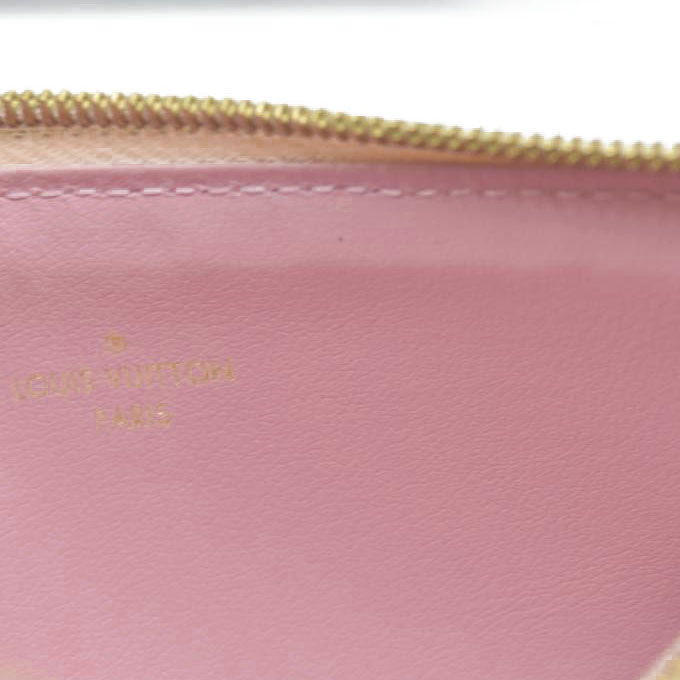 $1580 Louis Vuitton Damier Azur Pochette Félicie Wallet Zippered Insert Rose Ballerine