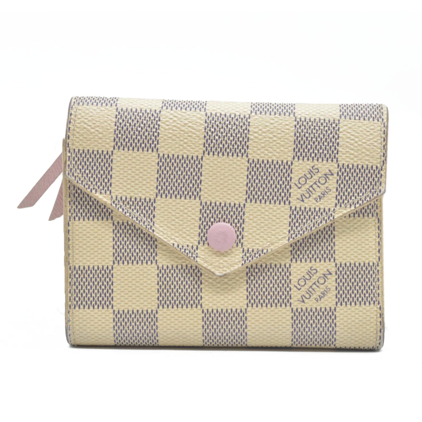 AUCTION $605 Louis Vuitton Tri-fold Wallet Damier Azur Portefeuille Victorine