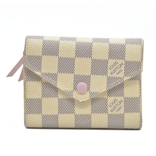 AUCTION $605 Louis Vuitton Tri-fold Wallet Damier Azur Portefeuille Victorine