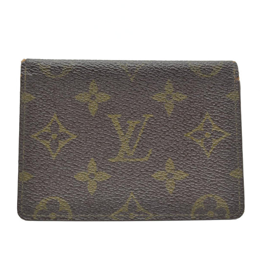 $350 Vintage Louis Vuitton Monogram Porte 2 Cartes Vertical Pass Card Case Brown