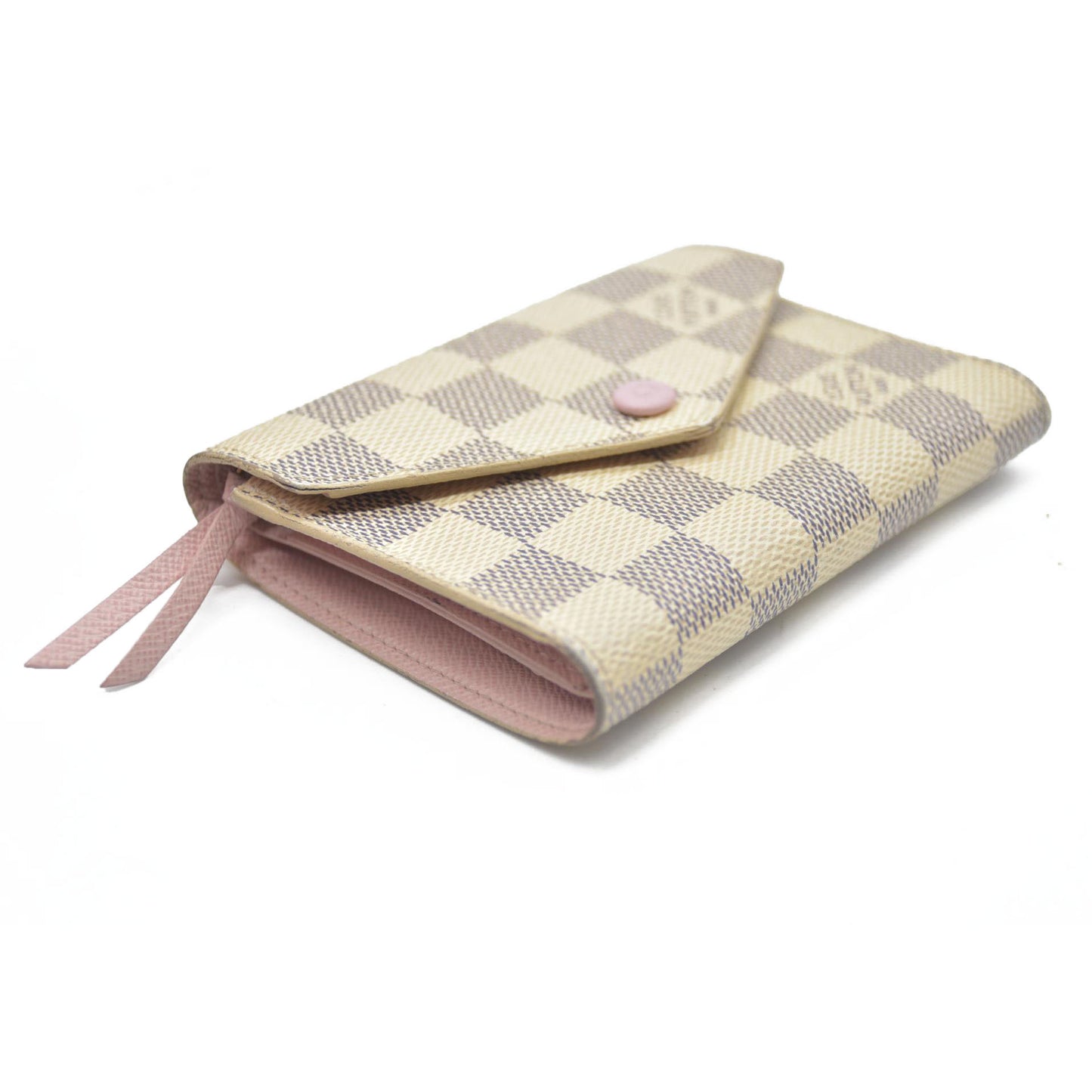 AUCTION $605 Louis Vuitton Tri-fold Wallet Damier Azur Portefeuille Victorine
