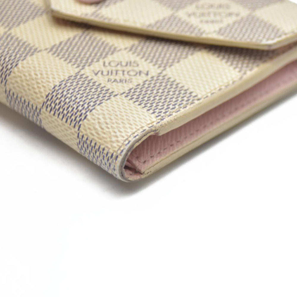 AUCTION $605 Louis Vuitton Tri-fold Wallet Damier Azur Portefeuille Victorine