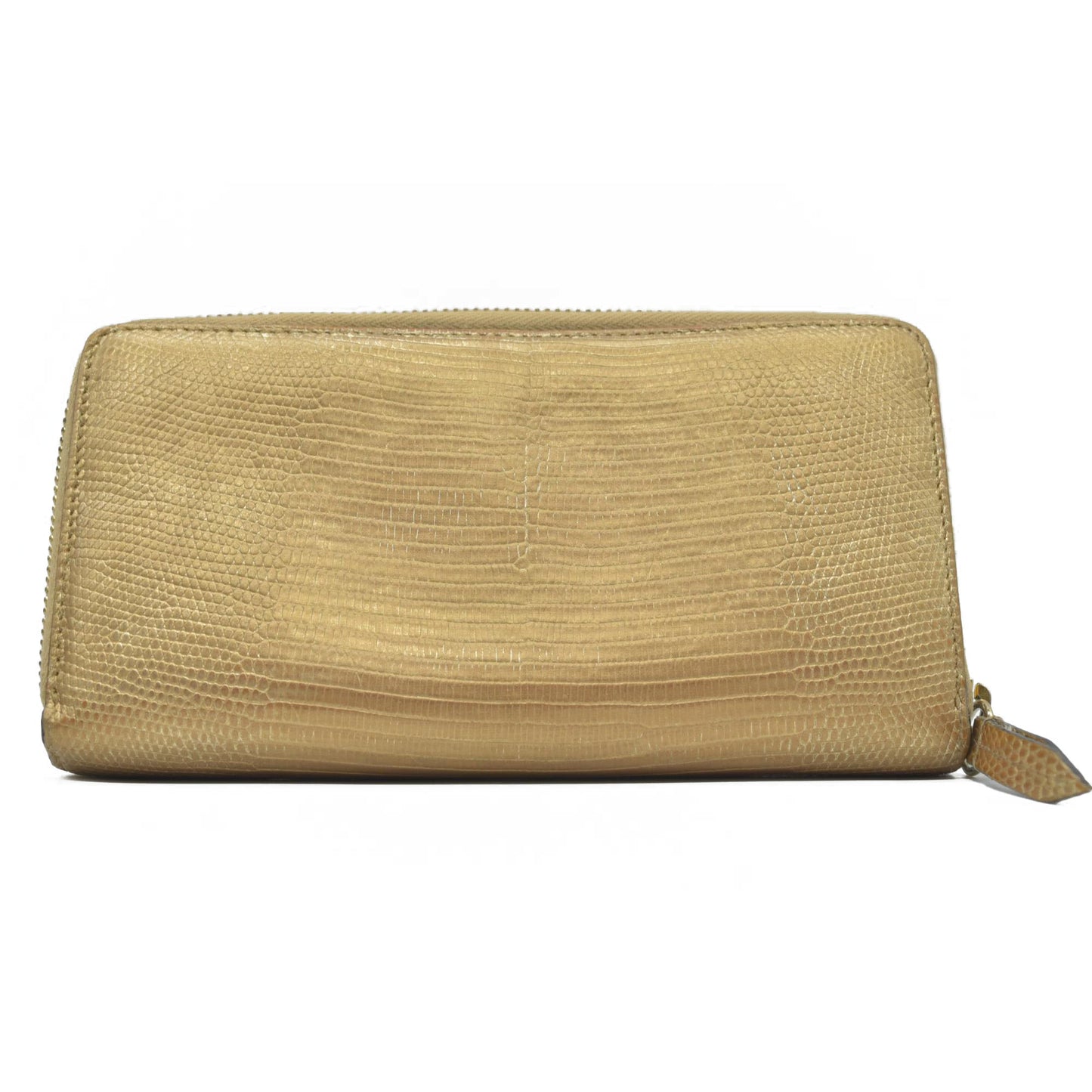 $830 Gucci GG Marmont Snake-Effect Leather Zip Around Wallet Gold CONSIGNMENT