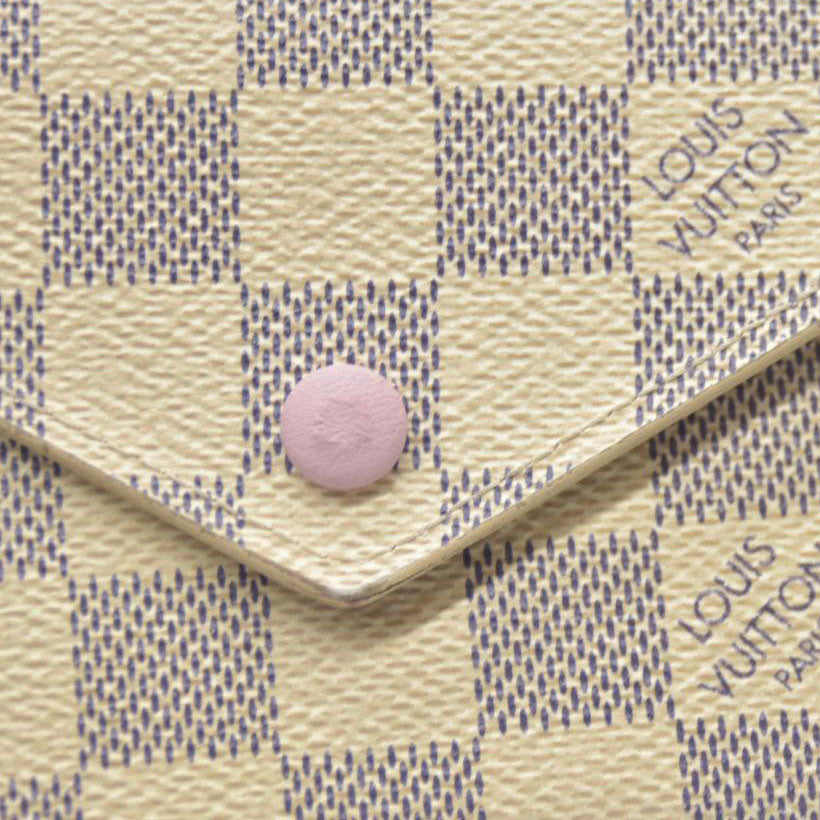 AUCTION $605 Louis Vuitton Tri-fold Wallet Damier Azur Portefeuille Victorine