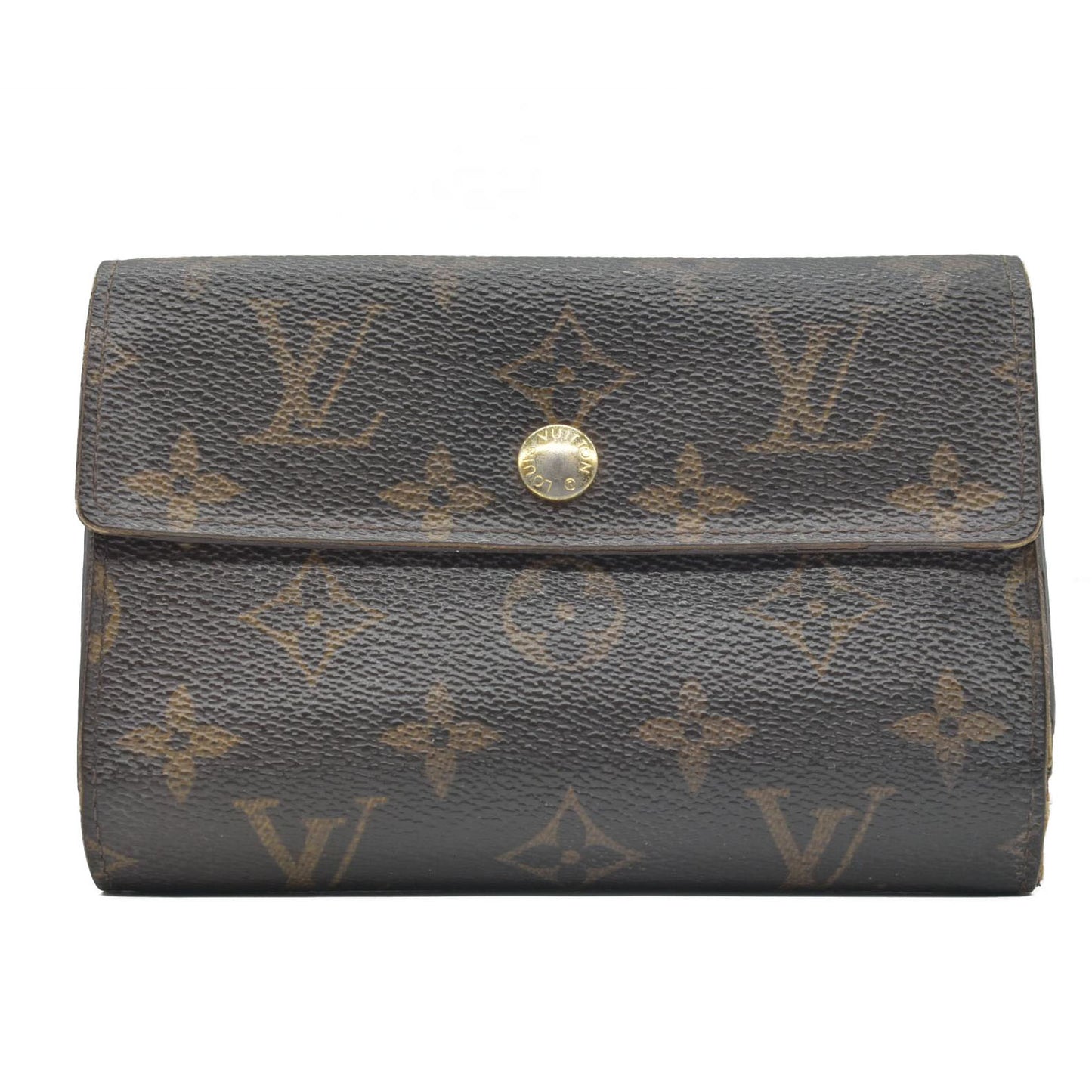 $775 2010 Louis Vuitton Monogram Portefeiulle Alexandra Trifold Wallet Brown CA1100