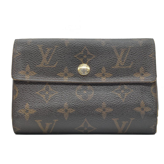 $775 2010 Louis Vuitton Monogram Portefeiulle Alexandra Trifold Wallet Brown CA1100