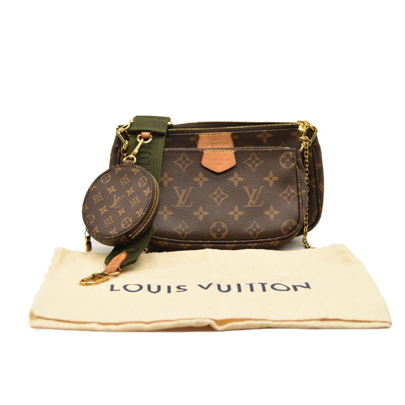 LOUIS VUITTON  Monogram Multi Pochette Accessories Kaki RFID