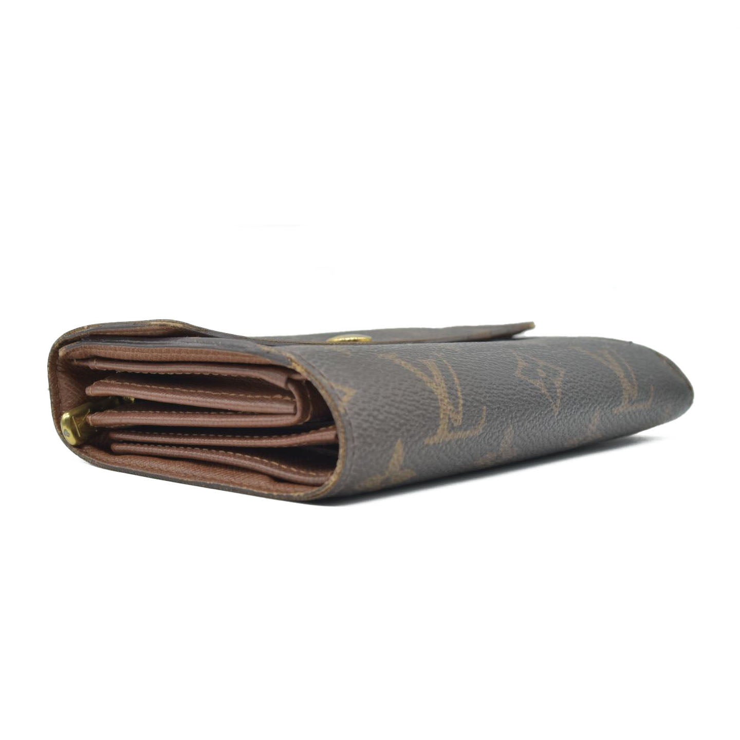 $775 2010 Louis Vuitton Monogram Portefeiulle Alexandra Trifold Wallet Brown CA1100