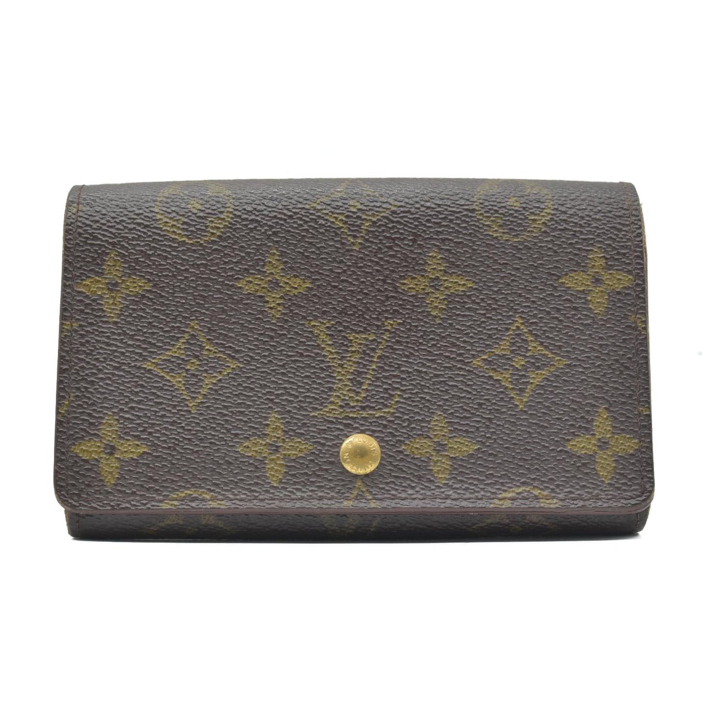 $560 1999 Louis Vuitton Monogram Porte Monnaie Billets Tresor Bifold Wallet RA0919